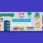 Schriftzug Jugend hackt mit dem Slogan Mit Code die Welt verbessern.